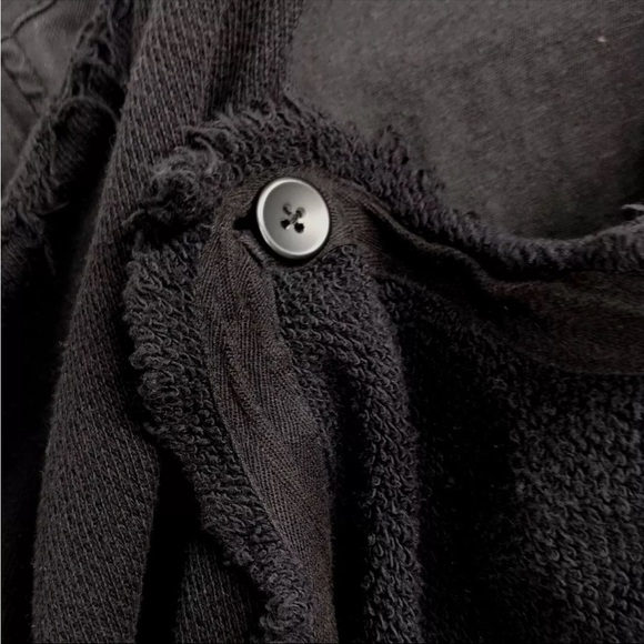 Free People Drape Front Coated Motorcycle Biker Jacket Black Women’s size 4 - Picture 15 of 16